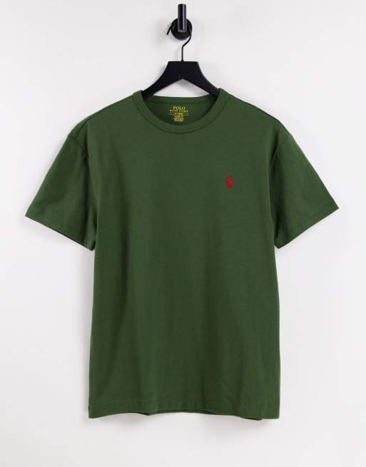 Polo Ralph Lauren - T-shirt oversize con logo del giocatore di polo classico in tessuto pesante, colore verde militare