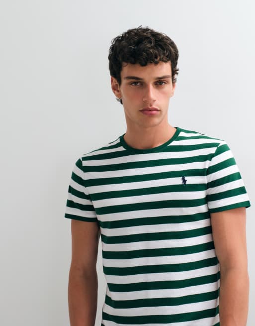 Polo Ralph Lauren t-shirt slim à rayures vert et blanc, 3 de 5
