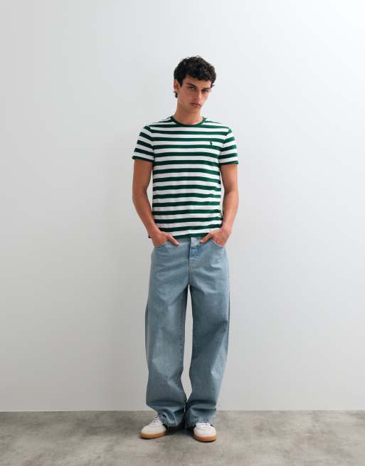 Polo Ralph Lauren t-shirt slim à rayures vert et blanc, 4 de 5