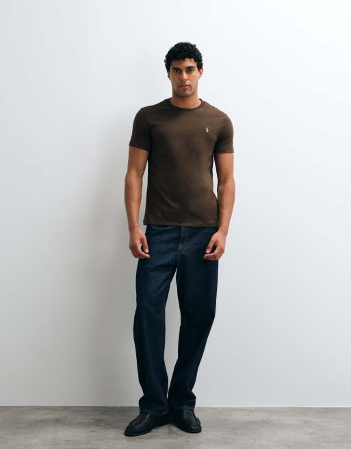 Polo Ralph Lauren t-shirt slim fit marrone chiaro, 4 di 5