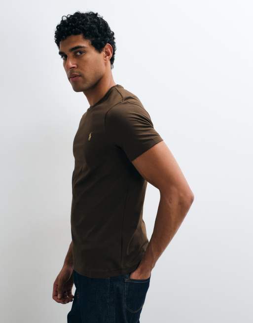 Polo Ralph Lauren t-shirt slim fit marrone chiaro, 5 di 5