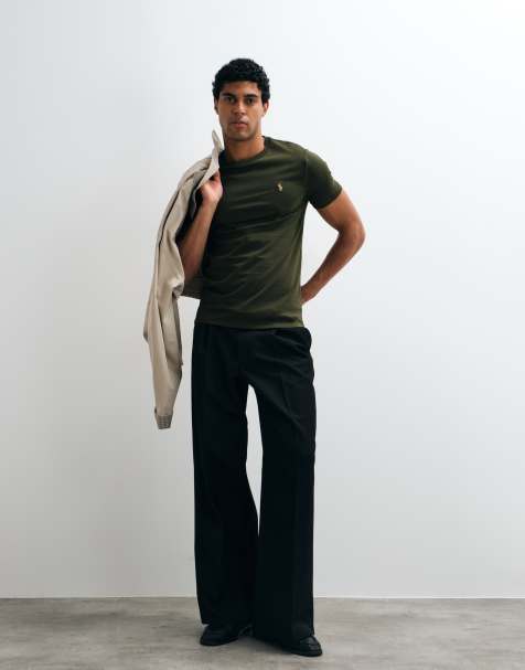 Polo Ralph Lauren t-shirt slim fit vert olive délavé - view 1