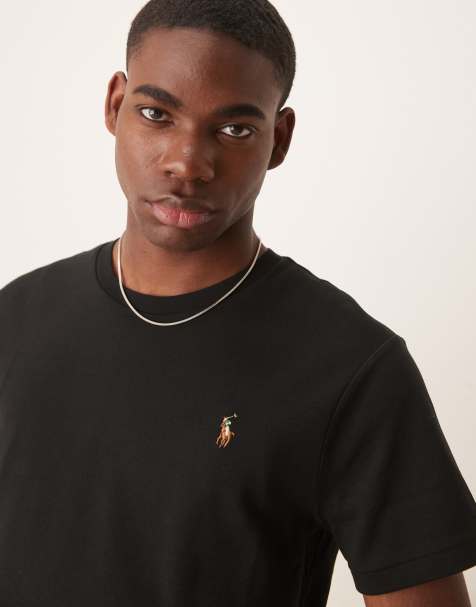 Polo Ralph Lauren - T-shirt van pimakatoen met icoonlogo in zwart - view 1