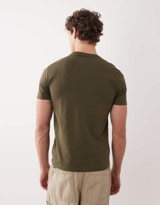 Polo Ralph Lauren - T-shirt verde oliva custom fit con logo, 3 di 5