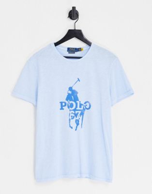 Polo Ralph Lauren t-shirt with large player logo in light blue