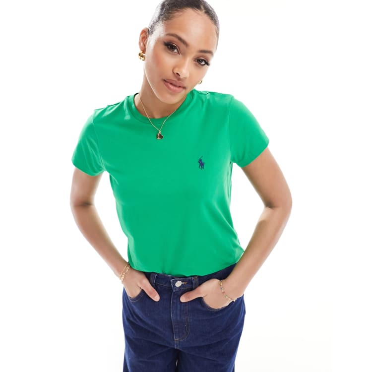 Green polo sale t shirt women's