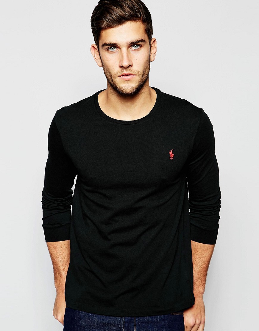 Polo Ralph Lauren T-Shirt with Long Sleeves In Black