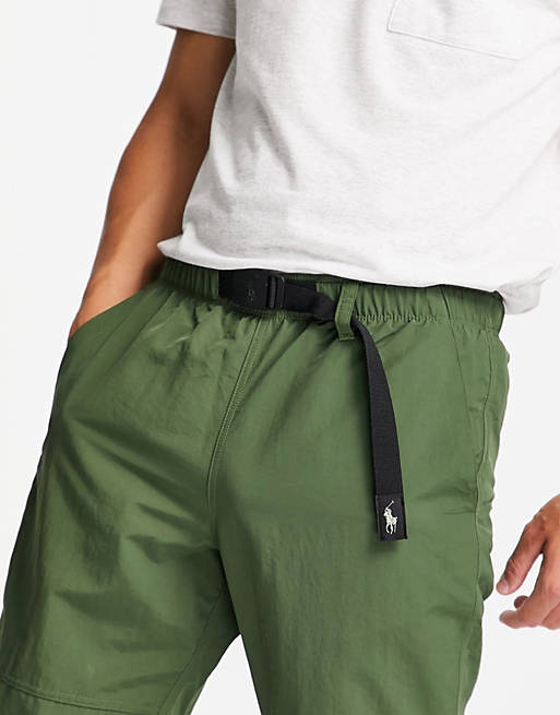 Polo Ralph Lauren tab waist nylon climbing sweatpants in green