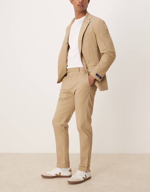 Polo Ralph Lauren tailored cotton stretch chino pants in tan (part of a  set) | ASOS