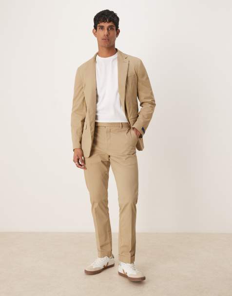Polo Ralph Lauren tailored cotton stretch chino trousers in tan CO-ORD - view 1