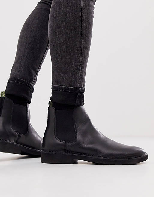 Polo Ralph Lauren talan leather chelsea boot in black | ASOS