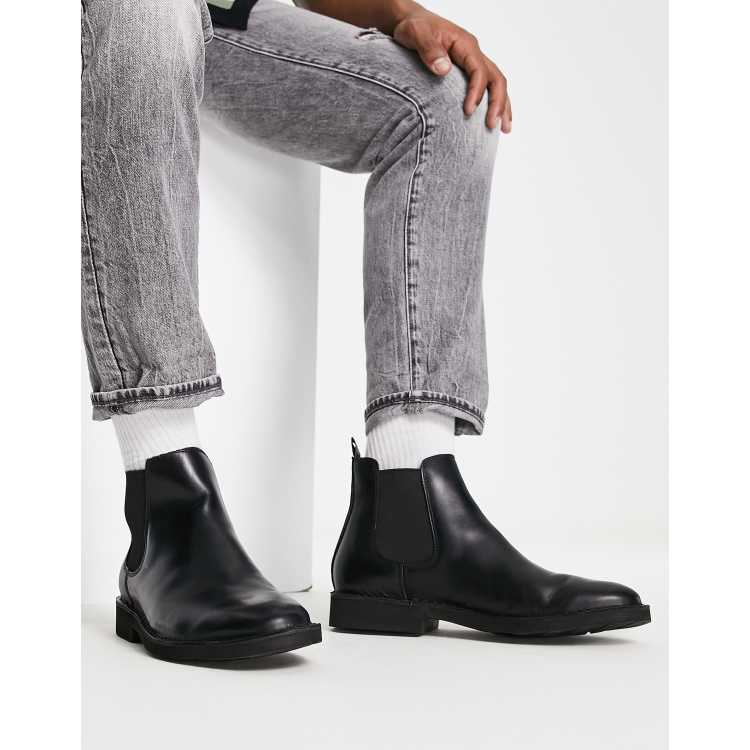 Ralph lauren black leather boots online