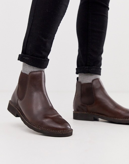Polo Ralph Lauren talan leather chelsea boot in brown
