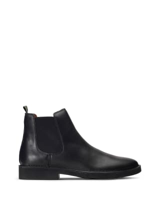 Polo Ralph Lauren Bryson Leather Chelsea Boot In Black