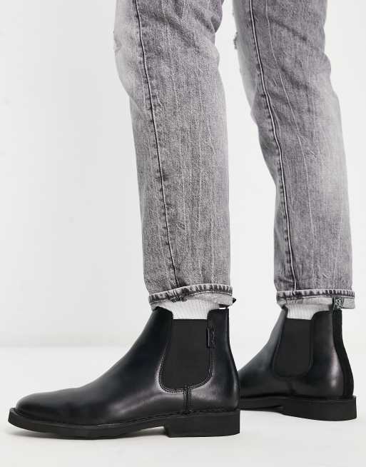 Polo Ralph Lauren Talan leather Chelsea boots in black, 3 of 4