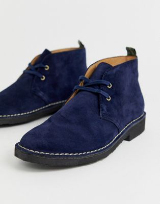 navy blue suede polo boots