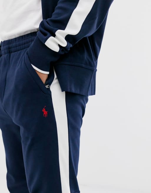 Polo Ralph Lauren tapered jogger in navy with white side stripe