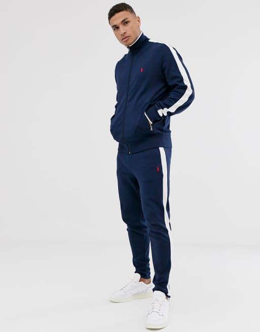 Polo Ralph Lauren tapered jogger in navy with white side stripe ASOS