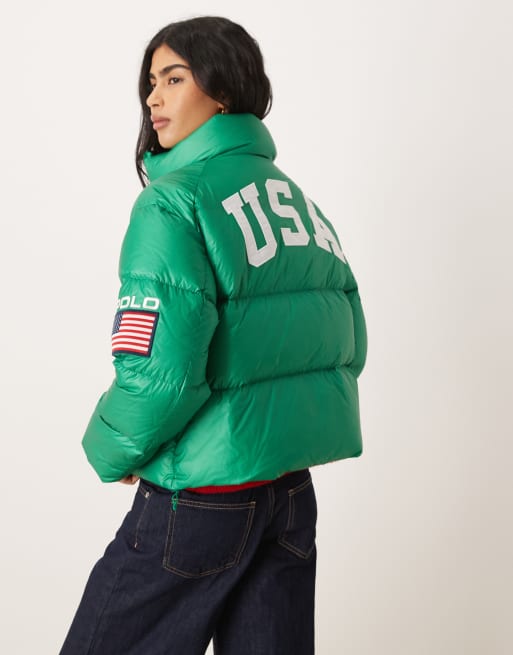 Polo Ralph Lauren Team USA Carly cropped down padded jacket in