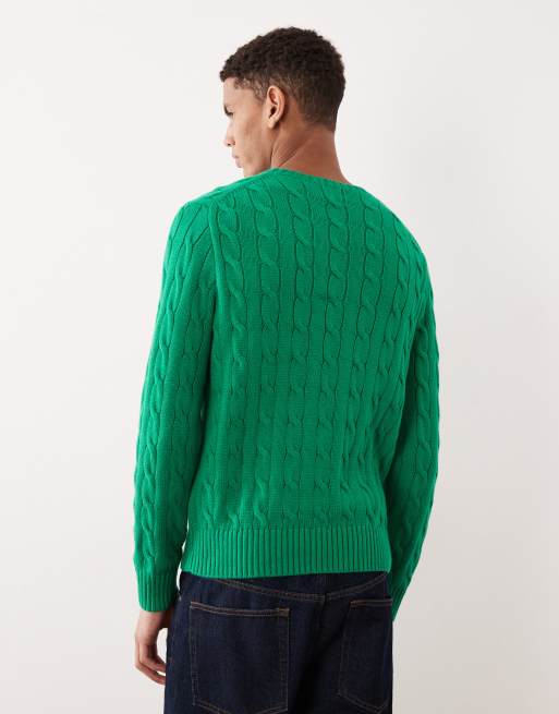 Polo Ralph Lauren - Team USA - Pull en maille torsadée à logo drapeau sur le devant - Vert, 3 de 5