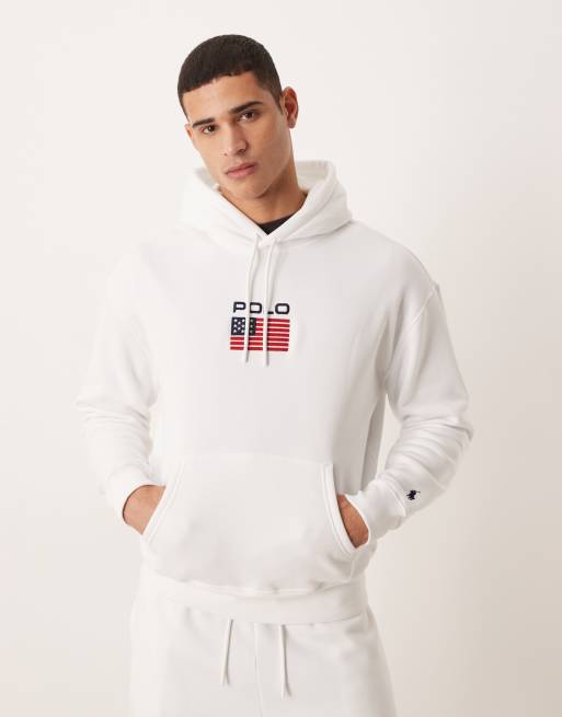 Polo Ralph Lauren – Team USA – Unisex-Kapuzenpullover in Weiß mit Logo auf der Brust, 3 von 5