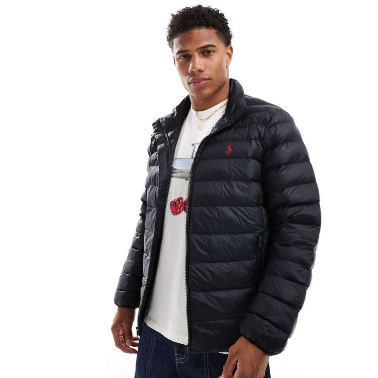 Polo Ralph Lauren Terra icon logo lightweight puffer jacket in black ASOS