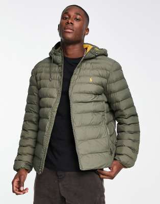 Polo Ralph Lauren Terra lightweight hooded puffer jacket in mid green