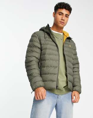 Polo Ralph Lauren Terra Lightweight Hooded Puffer Jacket In Mid Green ...