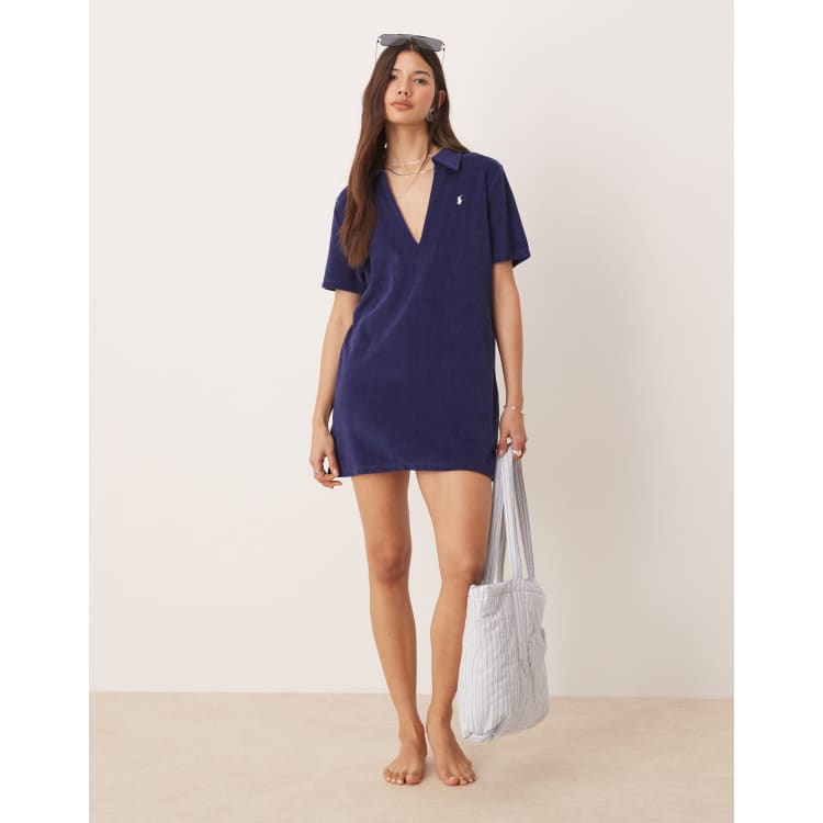 cotton terry polo dress cover-up Pinup Fashion Swim Cover Up Terry Cloth Black Hoodie Coverup with Pocket  S-XXL at Amazon Women's Clothing store