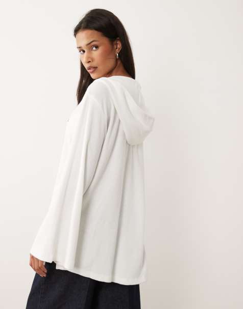Polo Ralph Lauren terry hooded tunic cover-up in white in white - WHITE - view 1