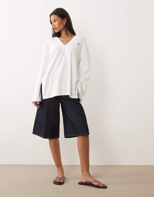 Polo Ralph Lauren terry hooded tunic cover-up in white, 2 of 4