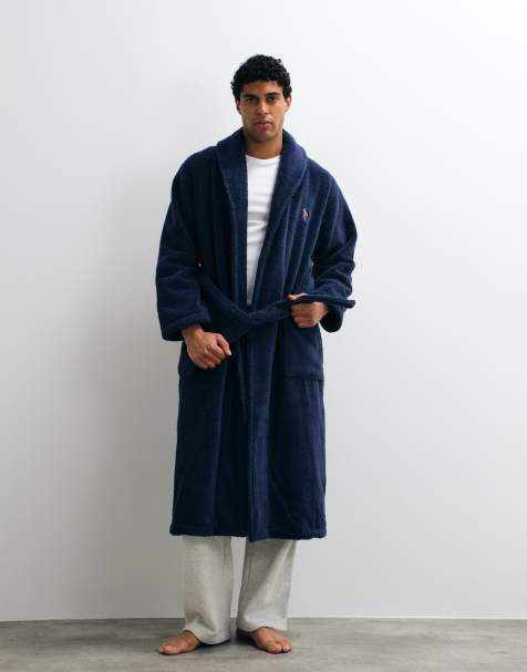 Polo Ralph Lauren terry lounge robe in navy - view 1