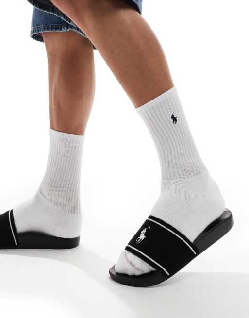 Polo Slides Mens White Ralph Lauren Sliders Polo Ralph Lauren