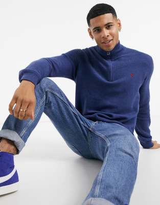 half zip cotton sweatshirt