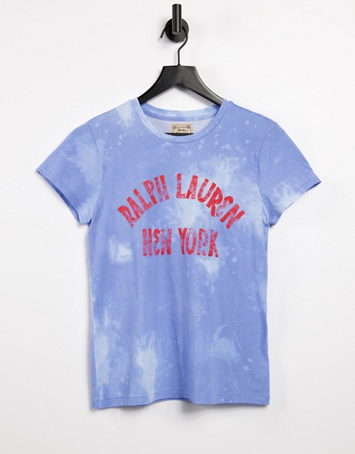 Polo Ralph Lauren tie dye logo t shirt in blue