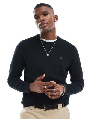 Polo Ralph Lauren Slim Fit Cotton Sweater In Black