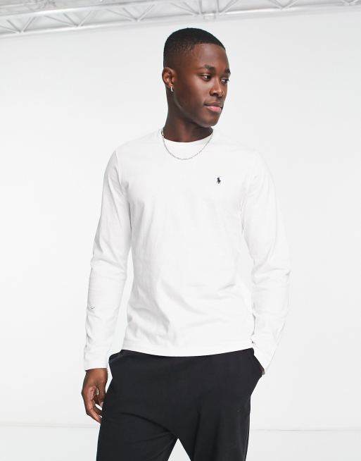 Polo Ralph Lauren - Top a maniche lunghe da casa in morbido cotone, colore bianco