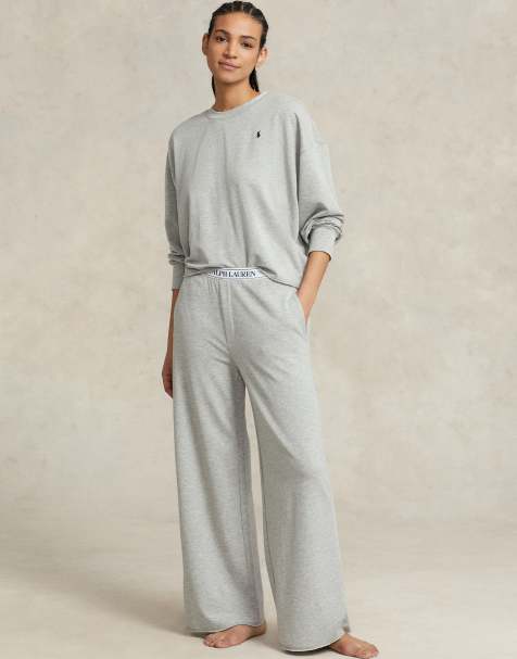 Polo Ralph Lauren Top and pant pyjama set in heather gey - view 1