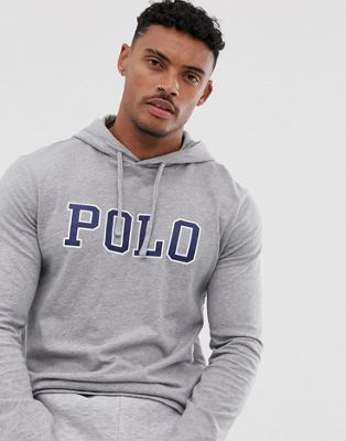 Polo Ralph Lauren - Top met lange mouwen en groot logo in gemêleerd grijs