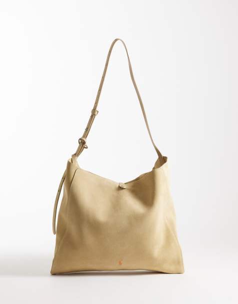 Polo Ralph Lauren – Torba listonoszka w kolorze écru, 100% zamsz - view 1