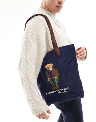 Polo Ralph Lauren Polo Ralph Lauren tote bag in navy with bear logo