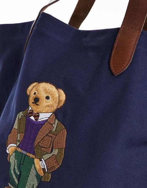 Polo Ralph Lauren tote bag in navy with bear logo