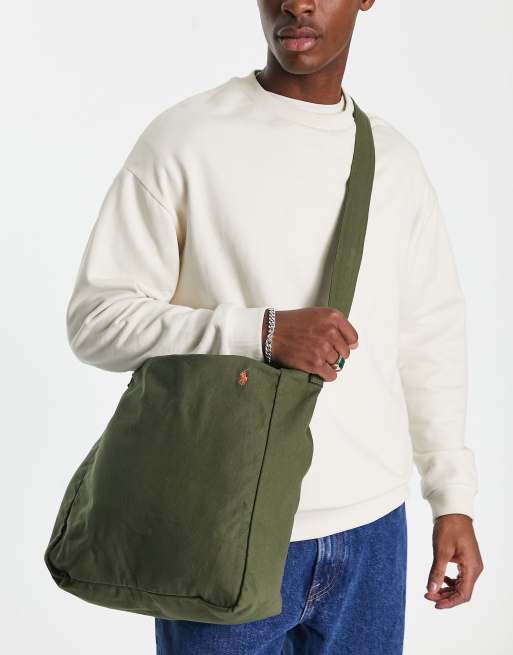 Polo Ralph Lauren tote bag in olive green with pony logo