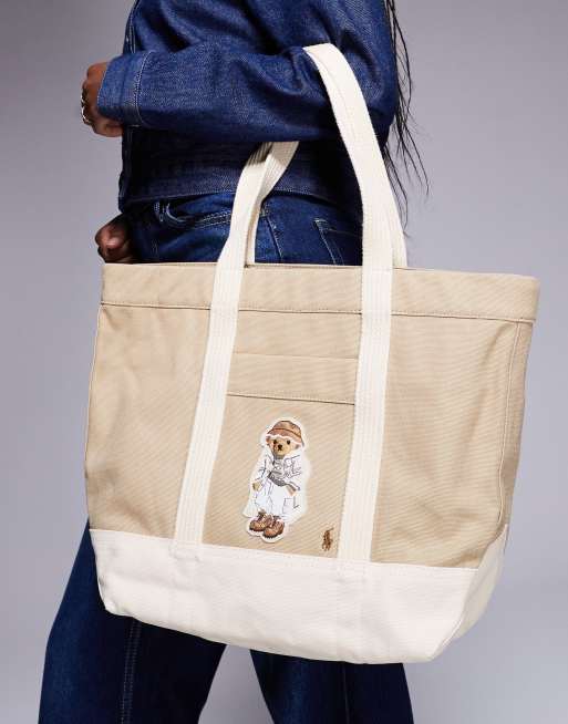 Polo bear canvas tote on sale