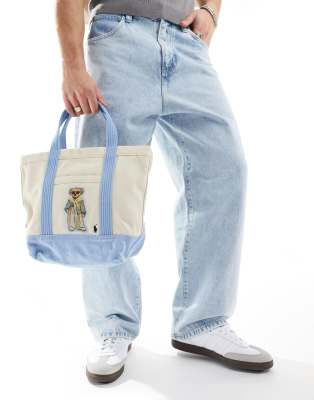 Polo Ralph Lauren Polo Ralph Lauren tote bag with bear logo in cream-Neutral