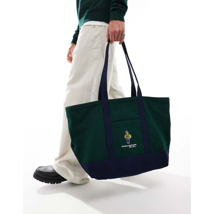 Ralph lauren green tote bag sale