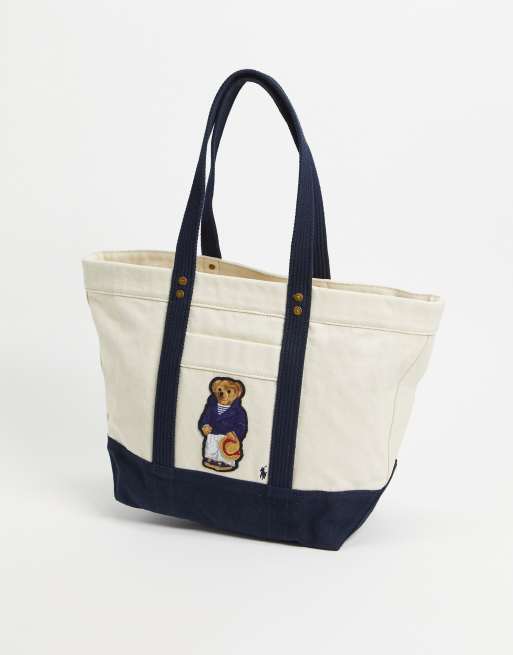 Polo Ralph Lauren tote bag with bear logo in white ASOS