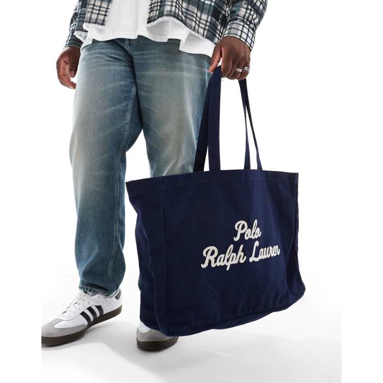 Polo Ralph Lauren tote bag with logo in navy ASOS