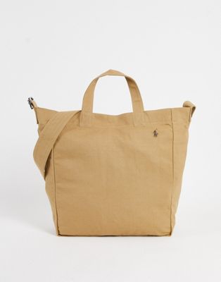 Polo Ralph Lauren tote holdall bag with pony logo in khaki