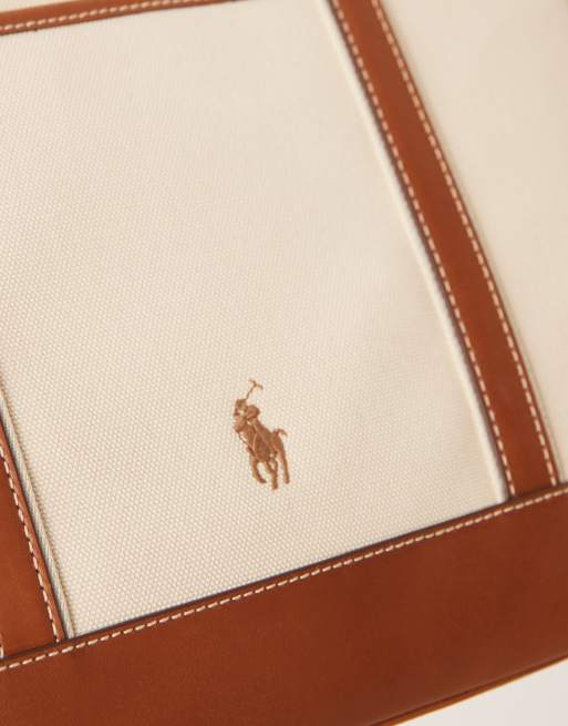 Polo Ralph Lauren - Tote tas in ecru en bruin, 3 van 4